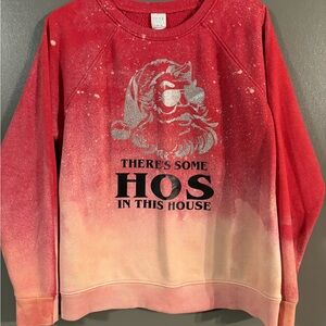 WOMENS soft Red and Cream Santa splattered Sweatshirt SZ-Medium